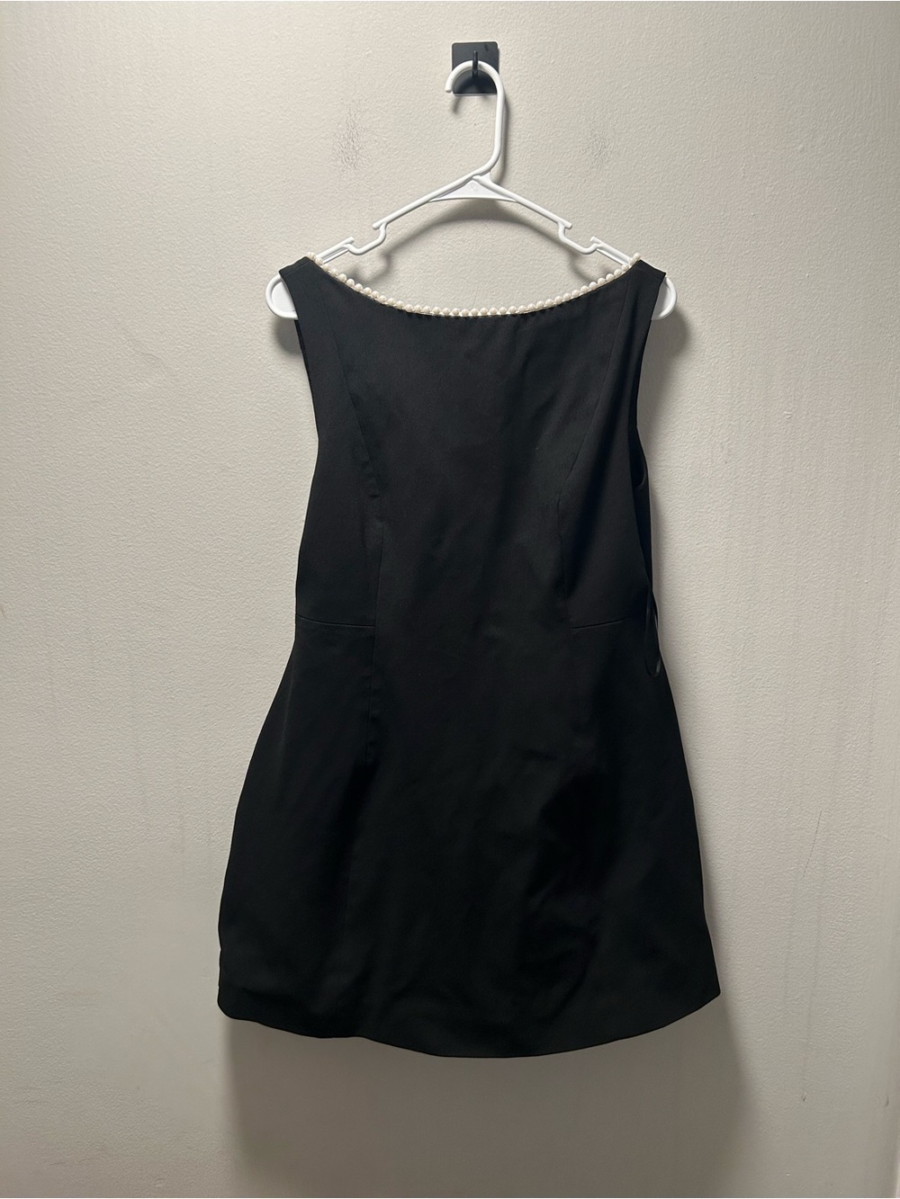 Altar'd State Black Pearl-Trim Mini Dress
